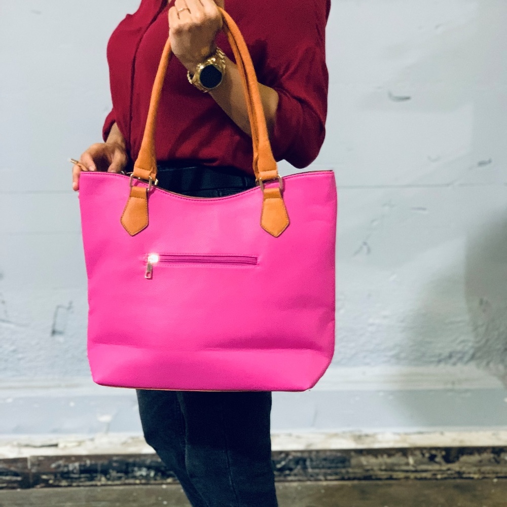 Women's Tote Shoulder Bag (Hot Pink)